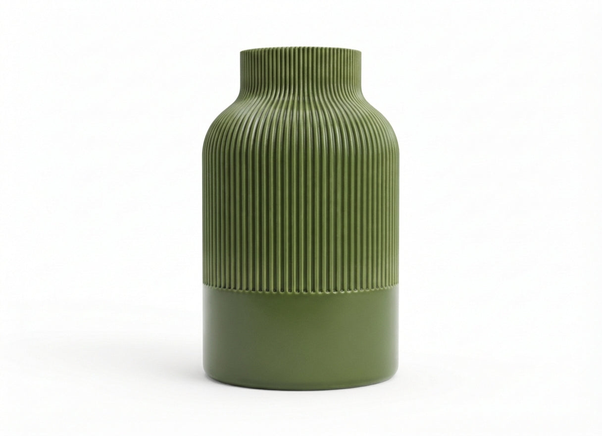Vaso Japandi a Coste | Design Minimal Elegante | Vaso Decorativo Moderno in PLA | 160x100 mm o 220x140 mm