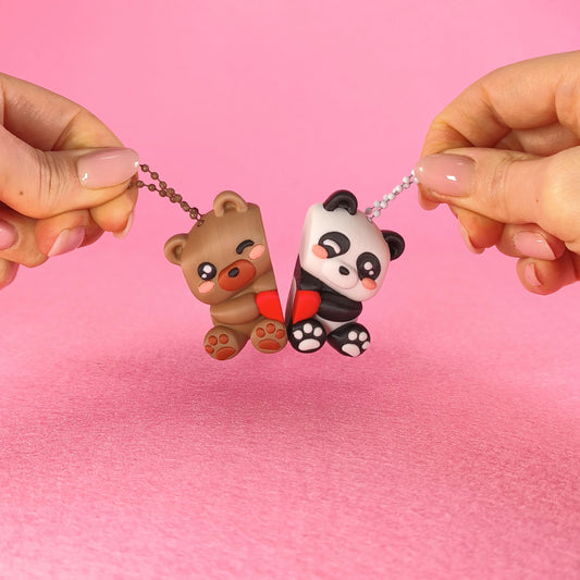 Portachiavi magnetici animali “Meglio Insieme” | Coppia stampata in 3D con cuore | Regalo romantico per San Valentino