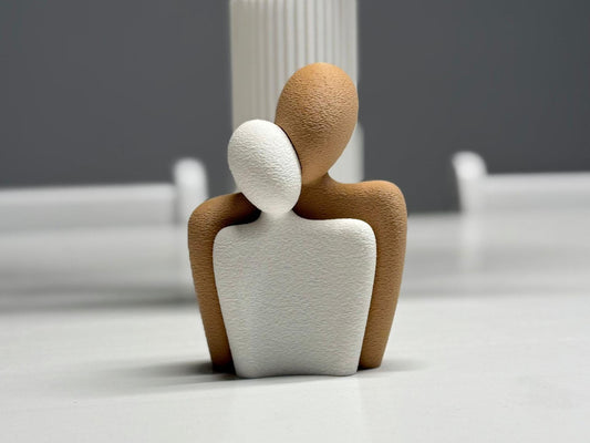 Statua coppia San Valentino | Scultura d’amore astratta moderna in PLA | Regalo romantico per coppie, decorazione casa minimal e elegante 3DodLAB