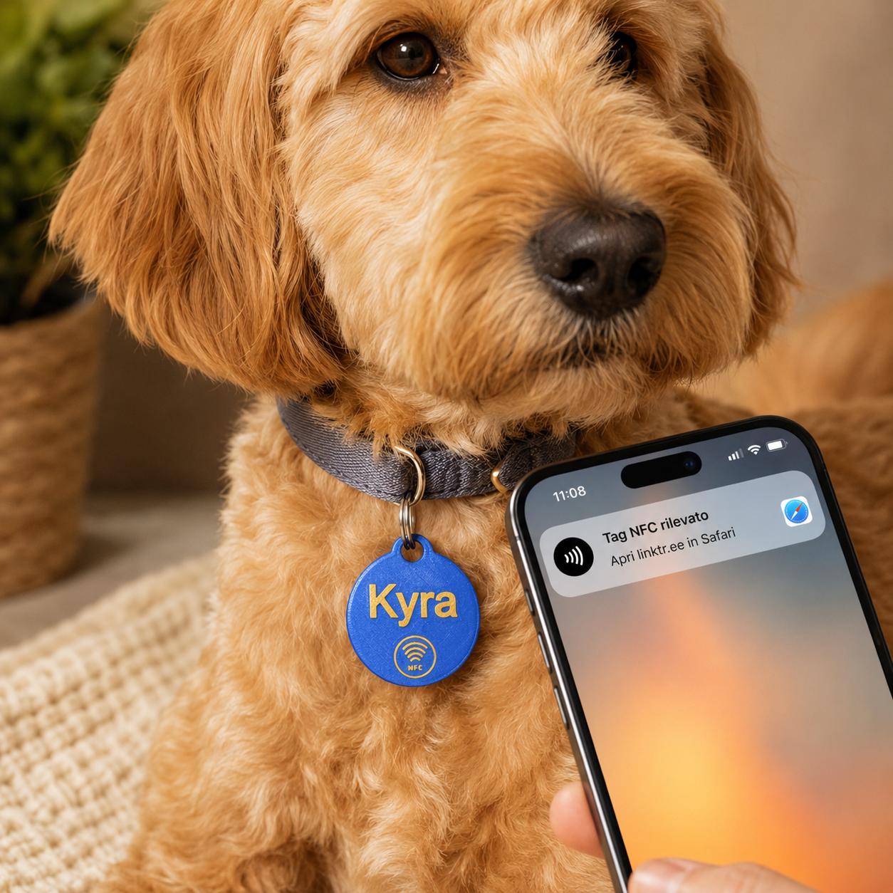 Targhetta Smart NFC personalizzata per cani e gatti