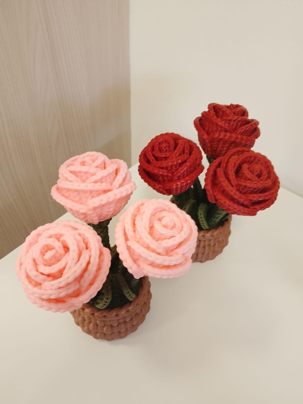 Rose decorative 3D effetto maglia
