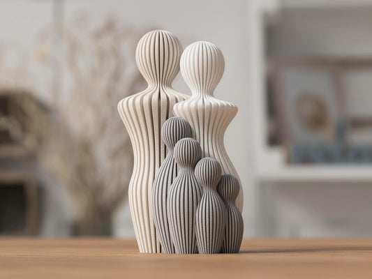 Scultura famiglia moderna personalizzata genitori e figli, decorazione casa, simbolo di amore e unione, idea regalo famiglia 3DodLAB