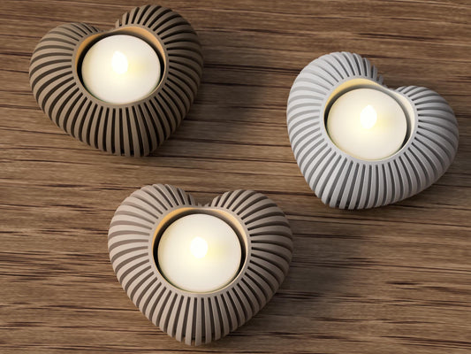 Tealight a Cuore Stampato in 3D – Portacandela Design Moderno