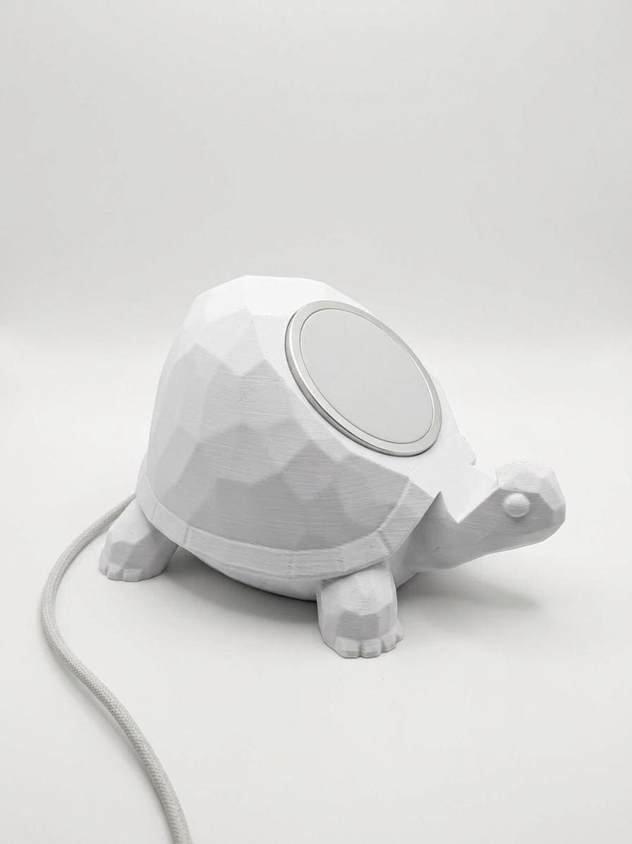 Supporto MagSafe a forma di Tartaruga | Dock iPhone 3D | Stand Scrivania Inclinato | Regalo Originale | Compatibile Apple MagSafe