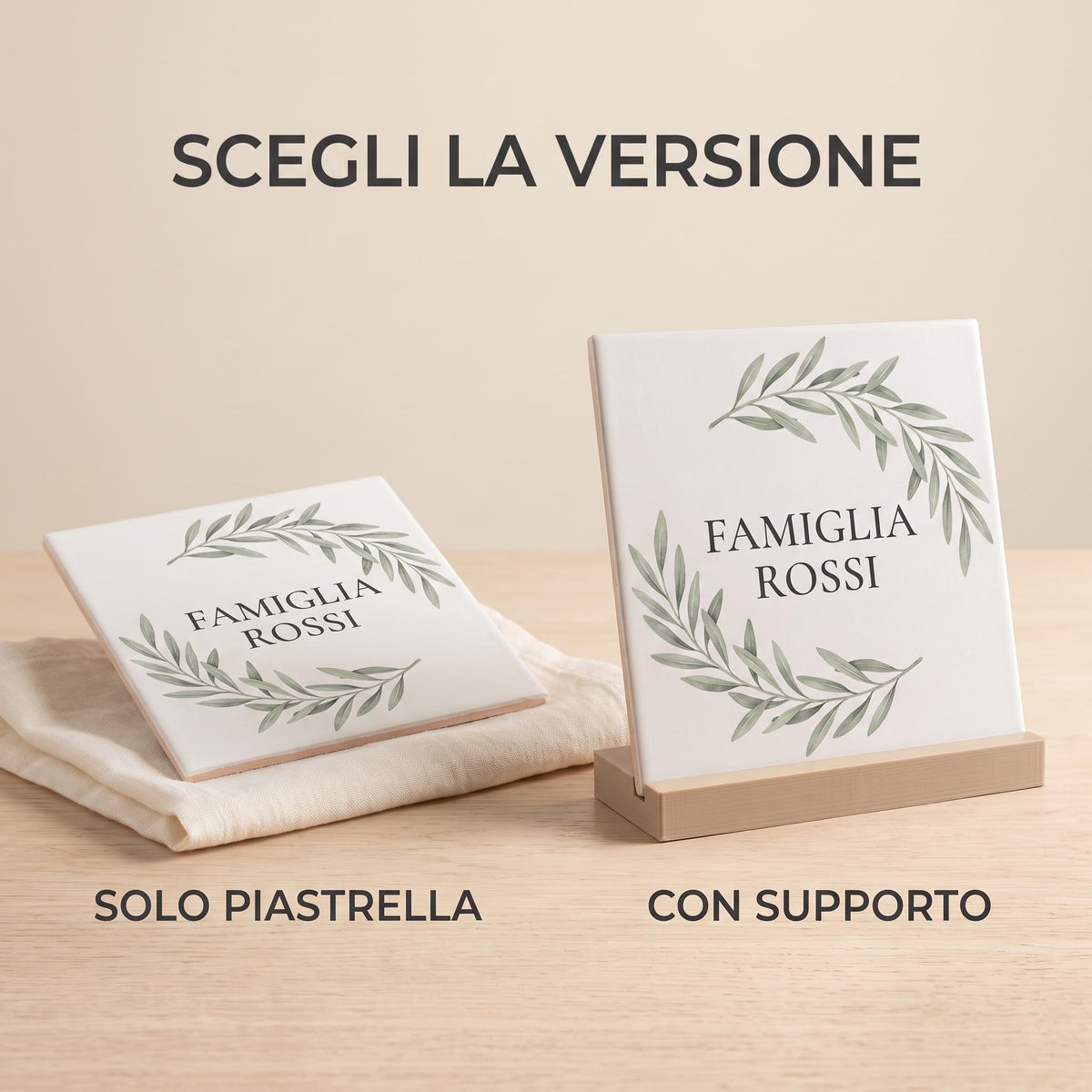 Piastrella personalizzata in ceramica con foto o dedica, maiolica decorativa, regalo per casa 15x15 o 20x20 cm