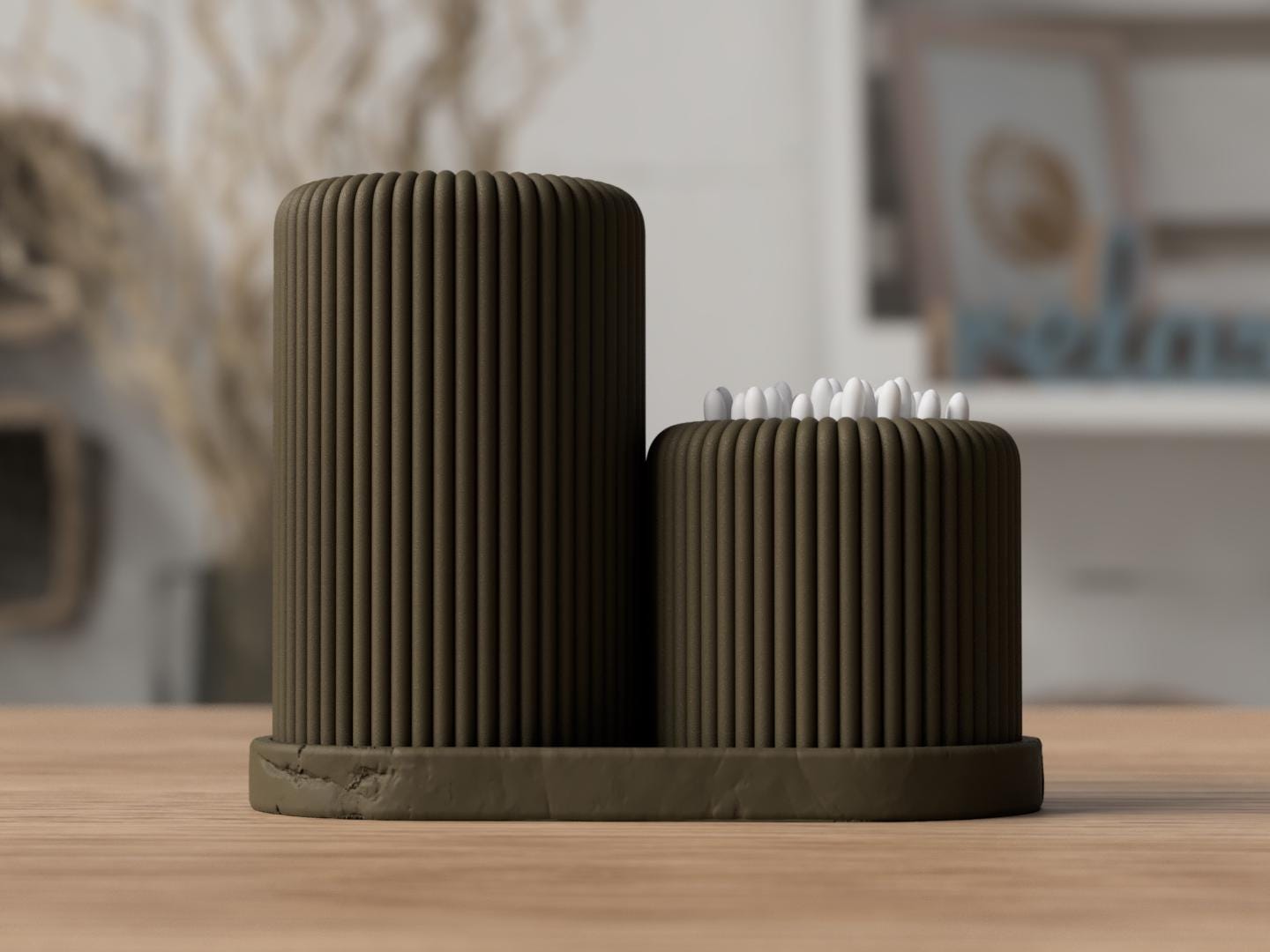 Organizer bagno Shiro effetto pietra – porta spazzolini 3D
