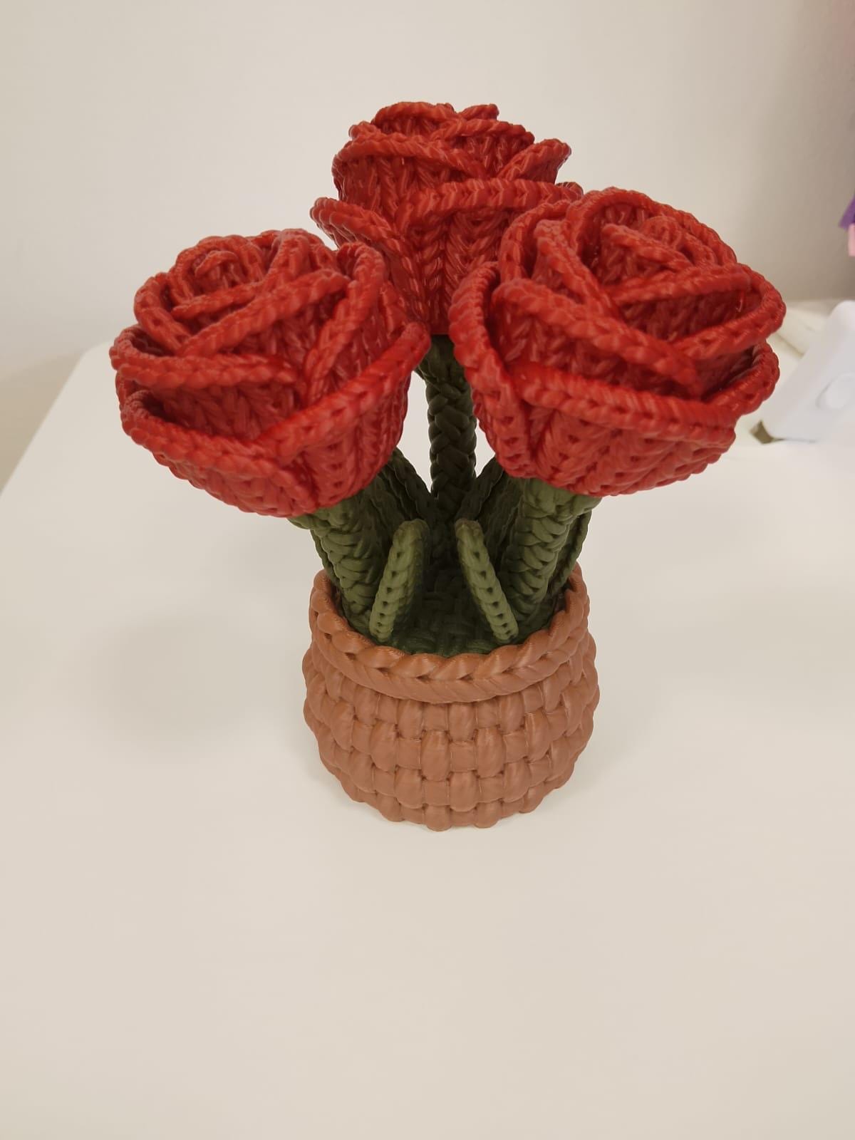 Rose decorative 3D effetto maglia