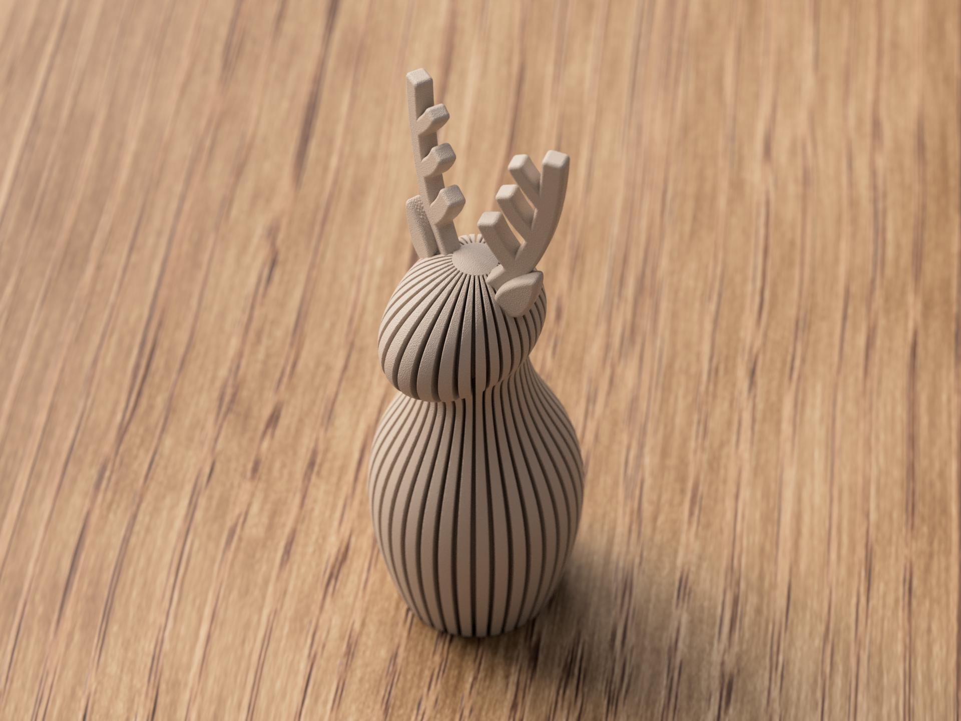 Renna natalizia minimal scandinava in PLA | Decorazione moderna stampata in 3D | Renna a coste 3DodLAB