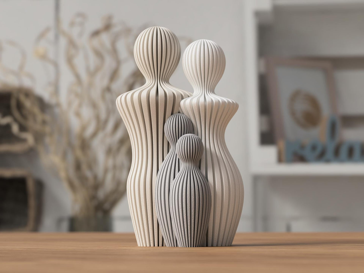 Scultura famiglia moderna personalizzata genitori e figli, decorazione casa, simbolo di amore e unione, idea regalo famiglia 3DodLAB