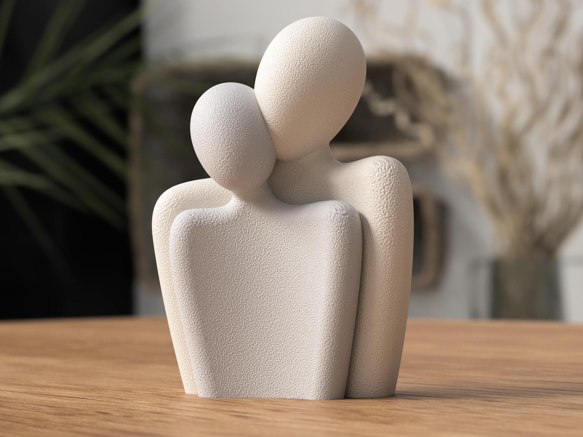 Statua coppia San Valentino | Scultura d’amore astratta moderna in PLA | Regalo romantico per coppie, decorazione casa minimal e elegante 3DodLAB