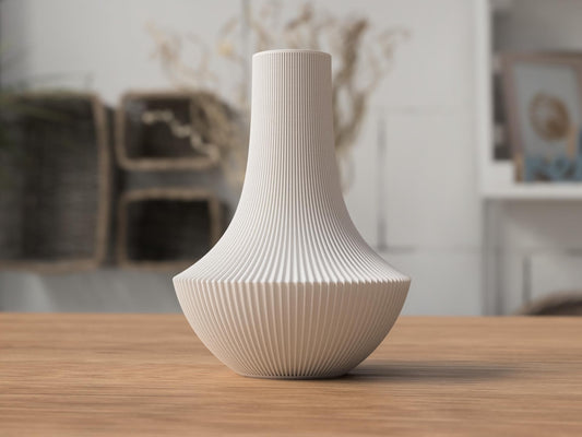 Vaso Japandi SHINTO Rigato 3D in PLA | Vaso decorativo minimal moderno | 18 cm / 21 cm | 3DodLAB