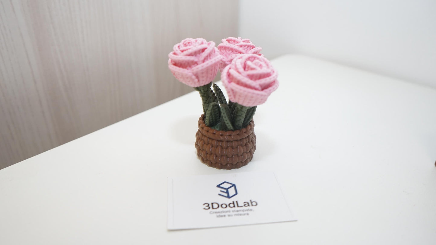 Rose decorative 3D effetto maglia