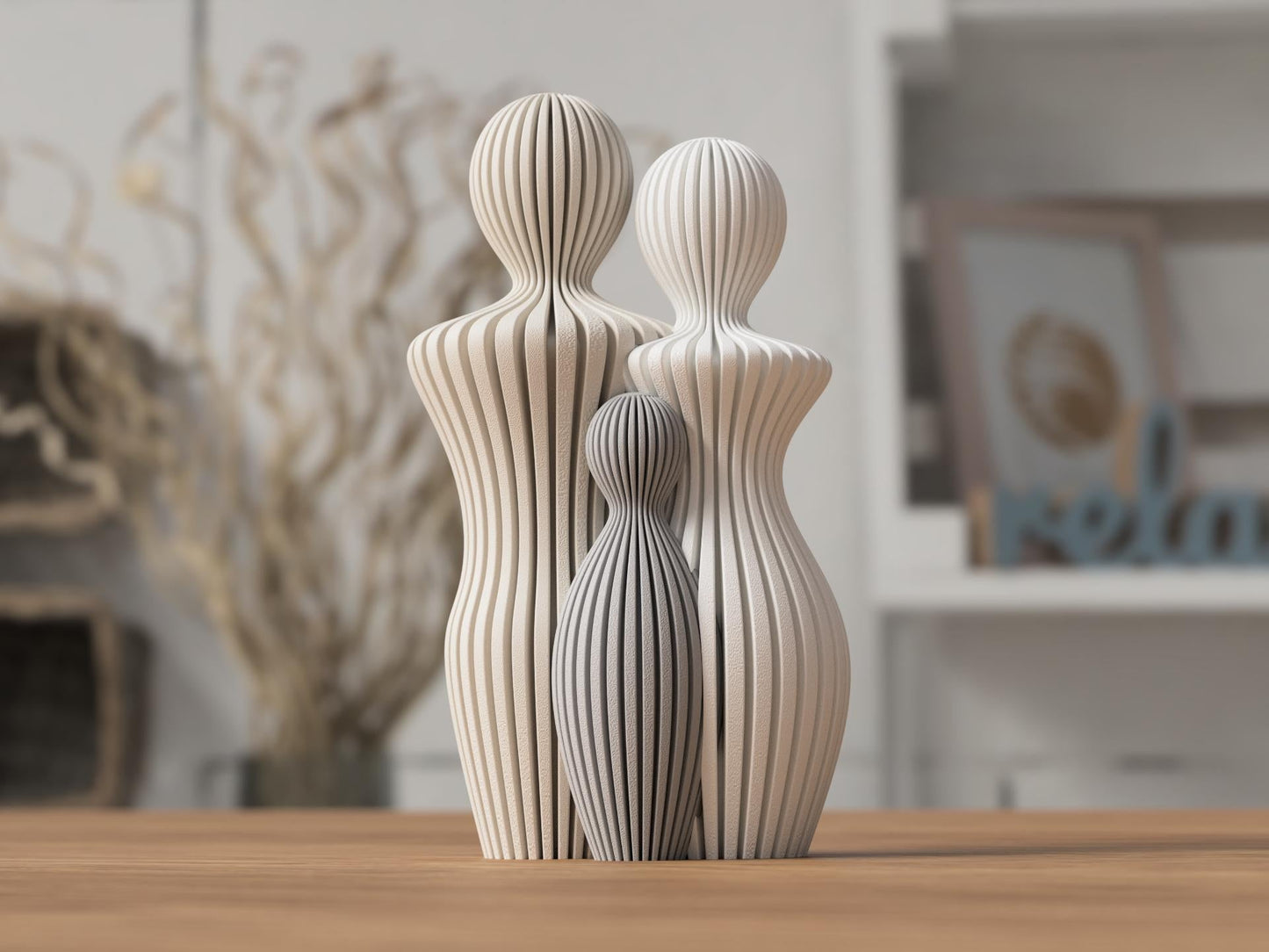 Scultura famiglia moderna personalizzata genitori e figli, decorazione casa, simbolo di amore e unione, idea regalo famiglia 3DodLAB