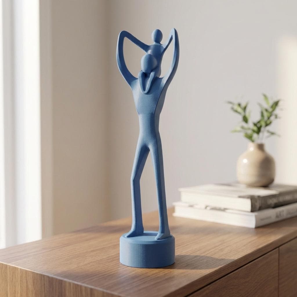 Statuetta Festa del Papà con Bambino sulle Spalle – Regalo Papà Personalizzabile – Scultura Decorativa Stampata in 3D – Altezza 165 mm