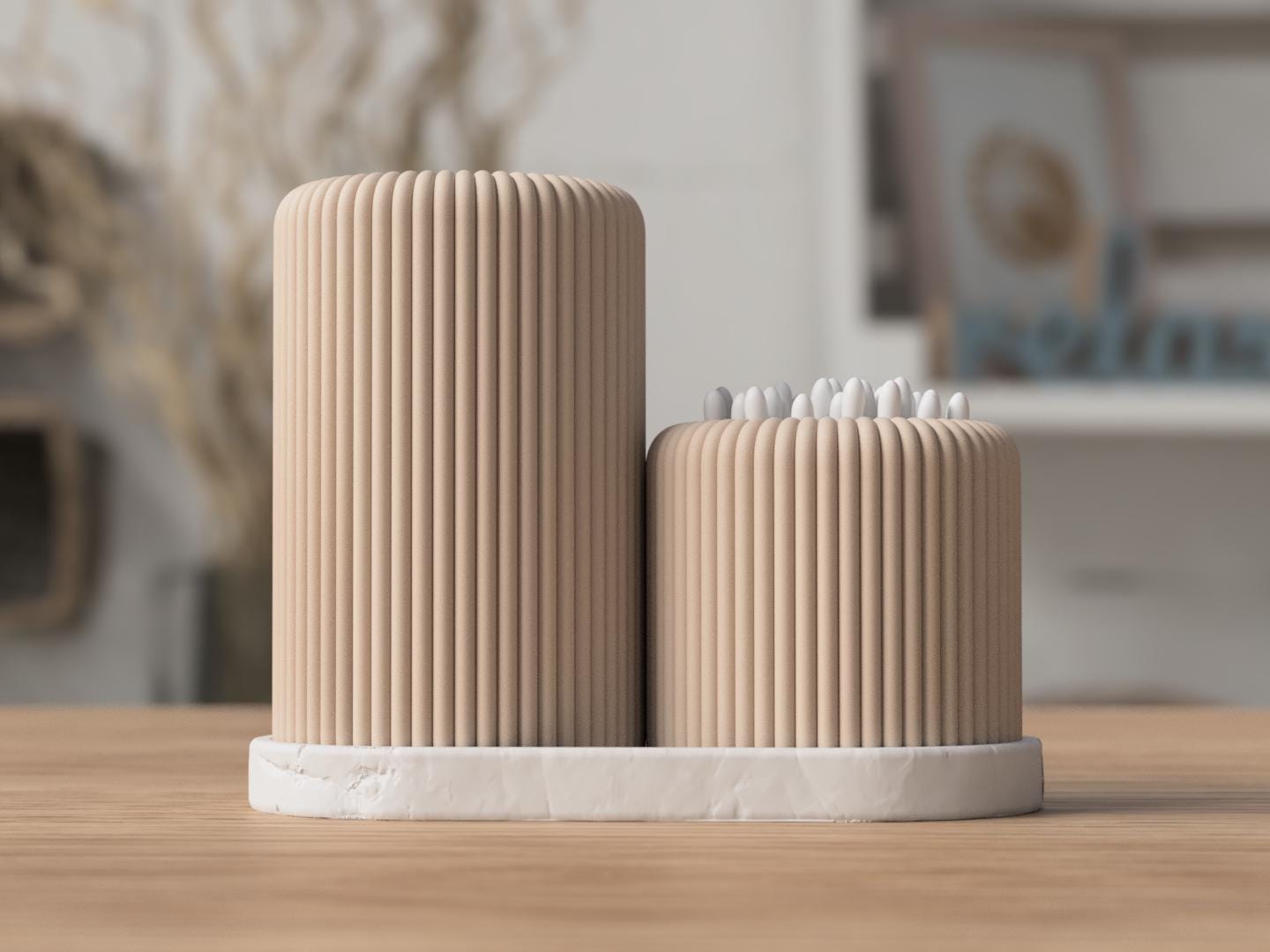 Organizer bagno Shiro effetto pietra – porta spazzolini 3D