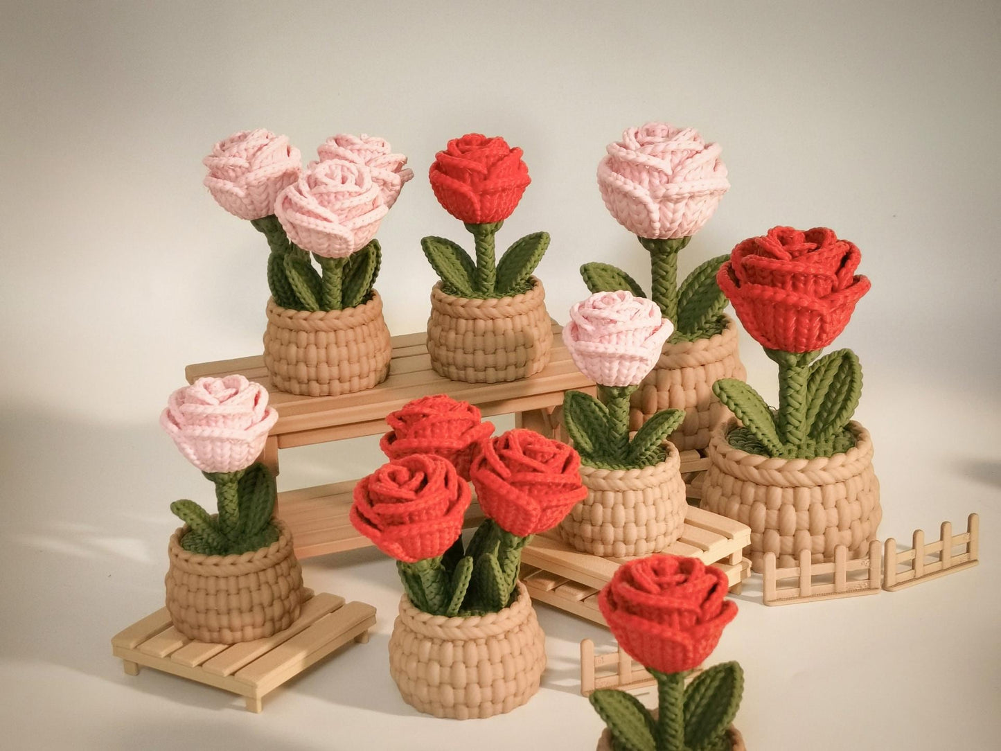 Rose decorative 3D effetto maglia
