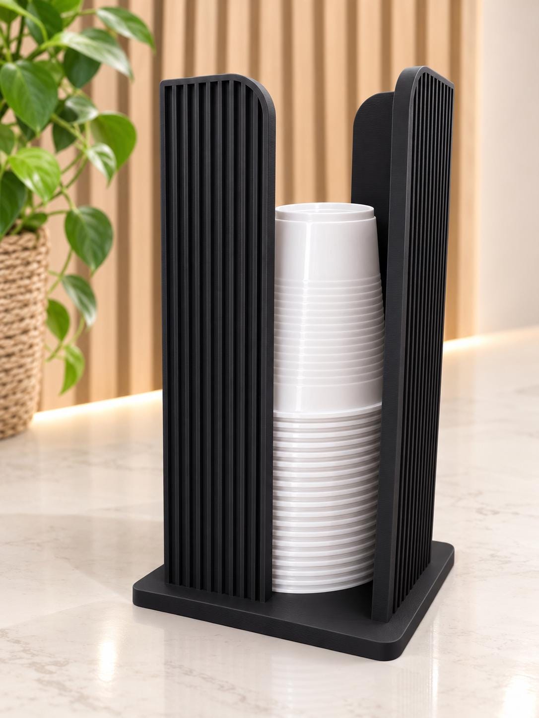 RIVA – Portabicchieri da tavolo rigato in stile scandinavo