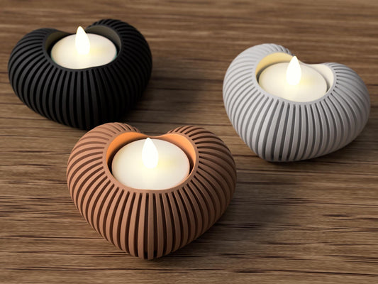 Tealight a Cuore Stampato in 3D – Portacandela Design Moderno