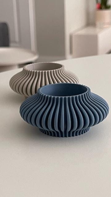 Portacandela LED minimal in PLA | Texture a coste | Idea regalo moderna per casa e salotto 3DodLAB