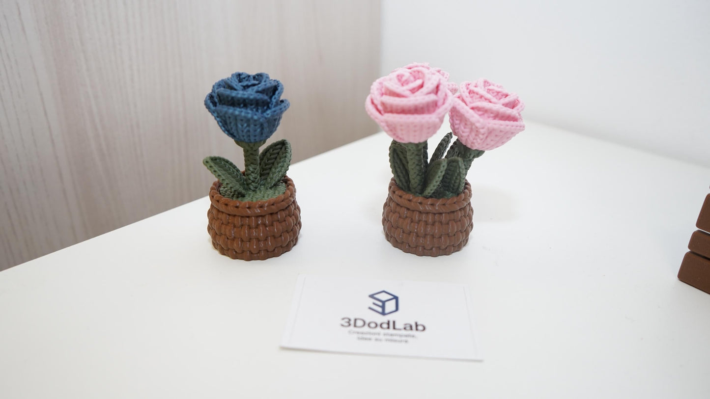 Rose decorative 3D effetto maglia