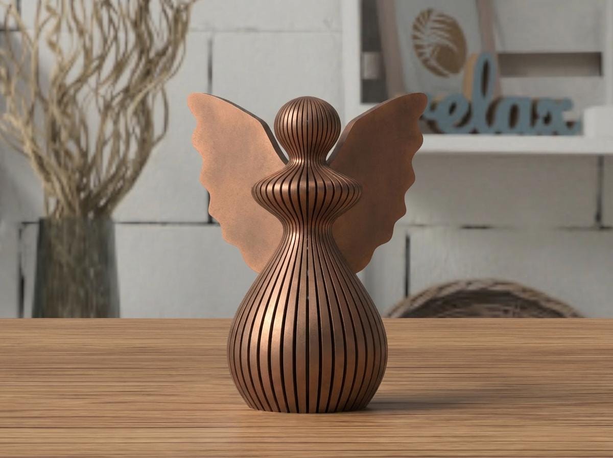 Angelo di Natale in PLA 8 cm | Decorazione natalizia stampata 3D | Addobbo albero, idea regalo originale, decorazioni fatte a mano. 3DodLAB