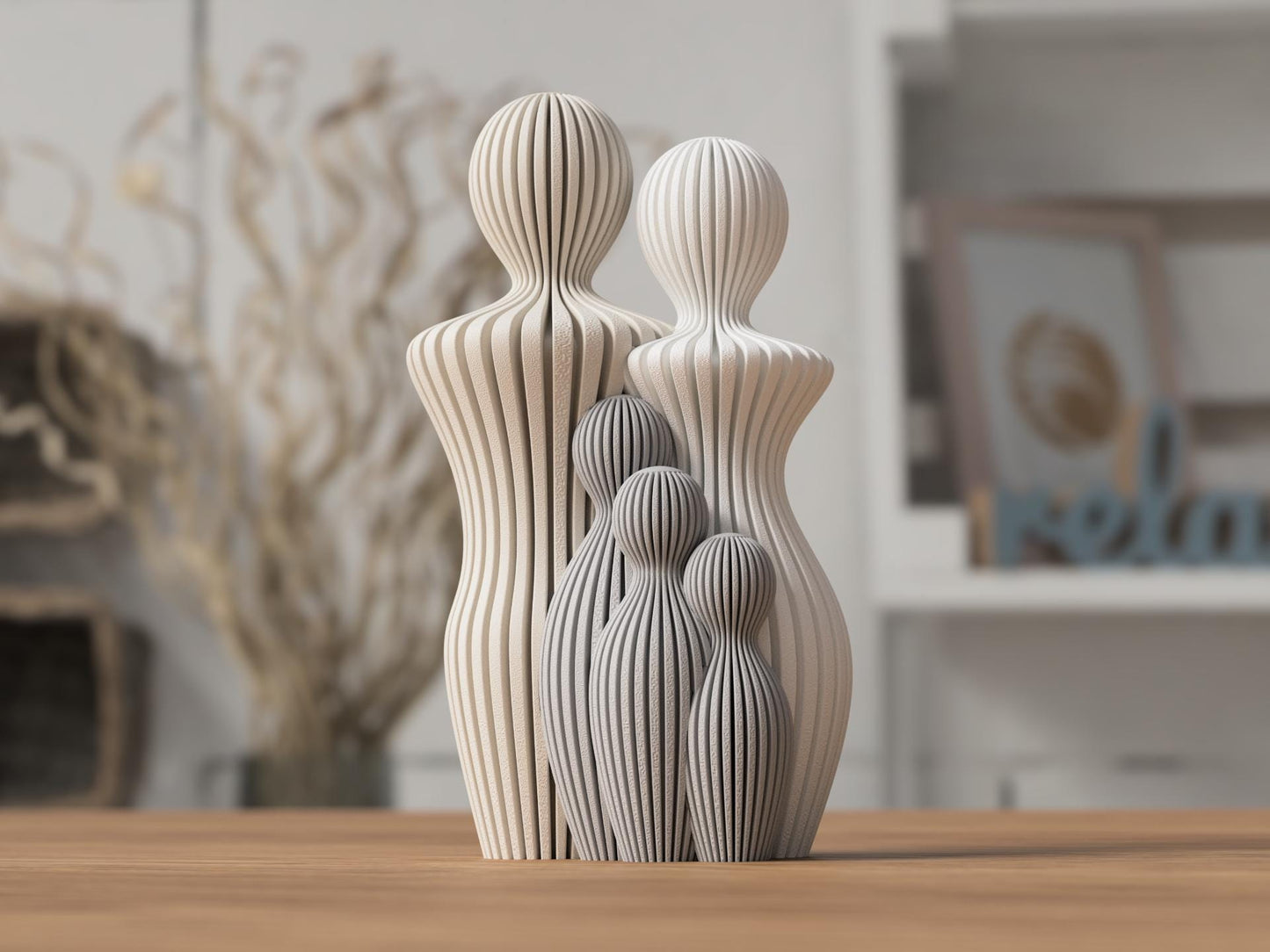 Scultura famiglia moderna personalizzata genitori e figli, decorazione casa, simbolo di amore e unione, idea regalo famiglia 3DodLAB