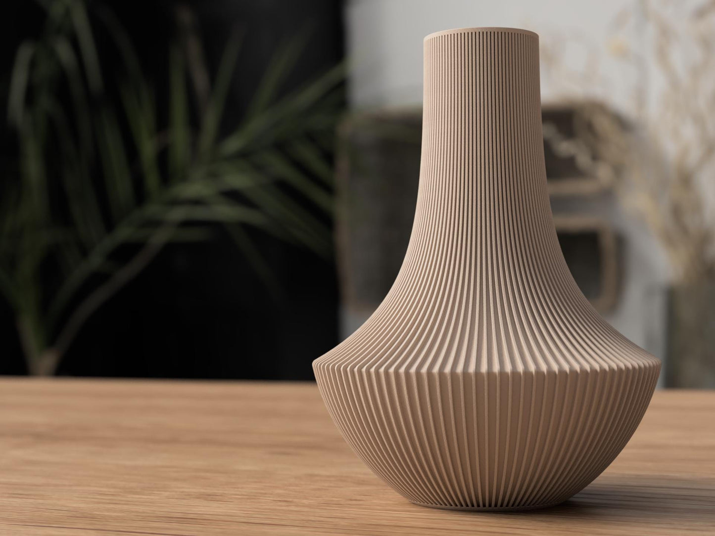 Vaso Japandi SHINTO Rigato 3D in PLA | Vaso decorativo minimal moderno | 18 cm / 21 cm | 3DodLAB