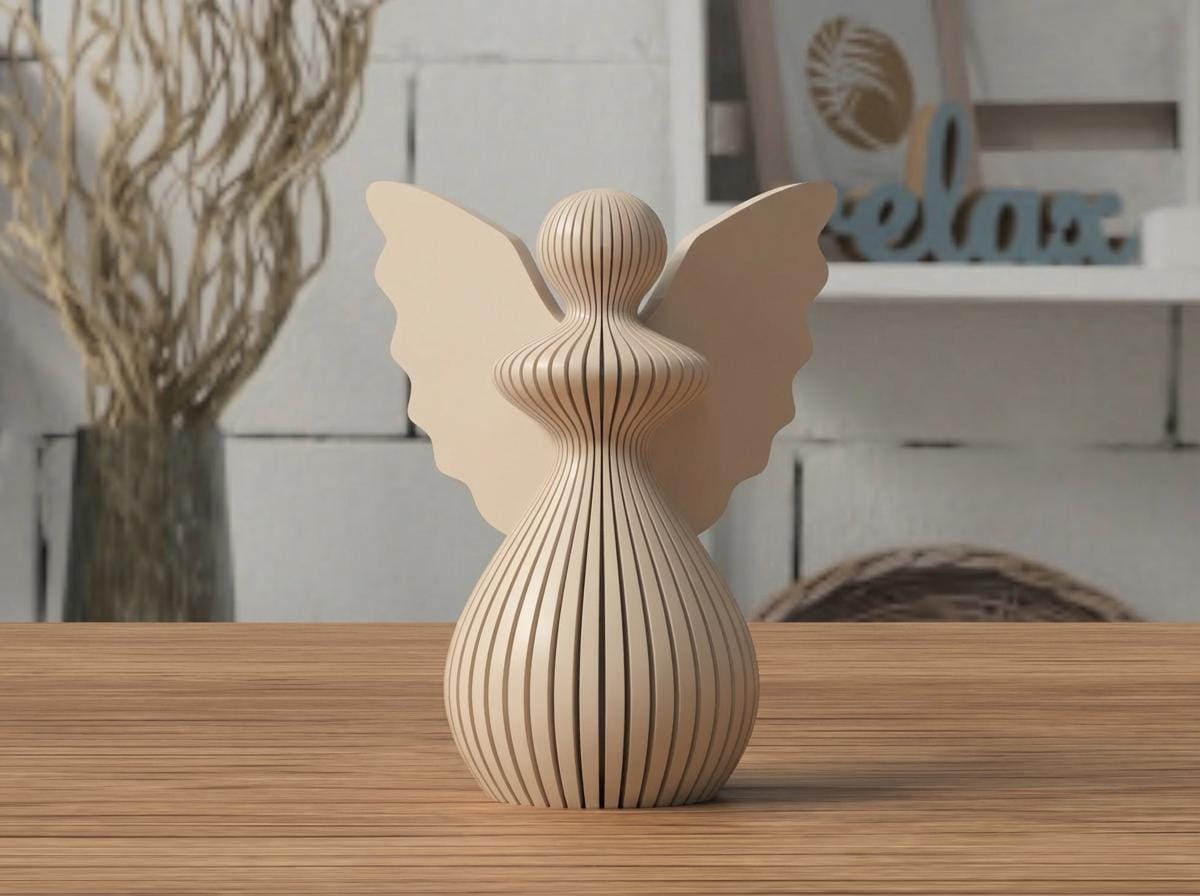 Angelo di Natale in PLA 8 cm | Decorazione natalizia stampata 3D | Addobbo albero, idea regalo originale, decorazioni fatte a mano. 3DodLAB