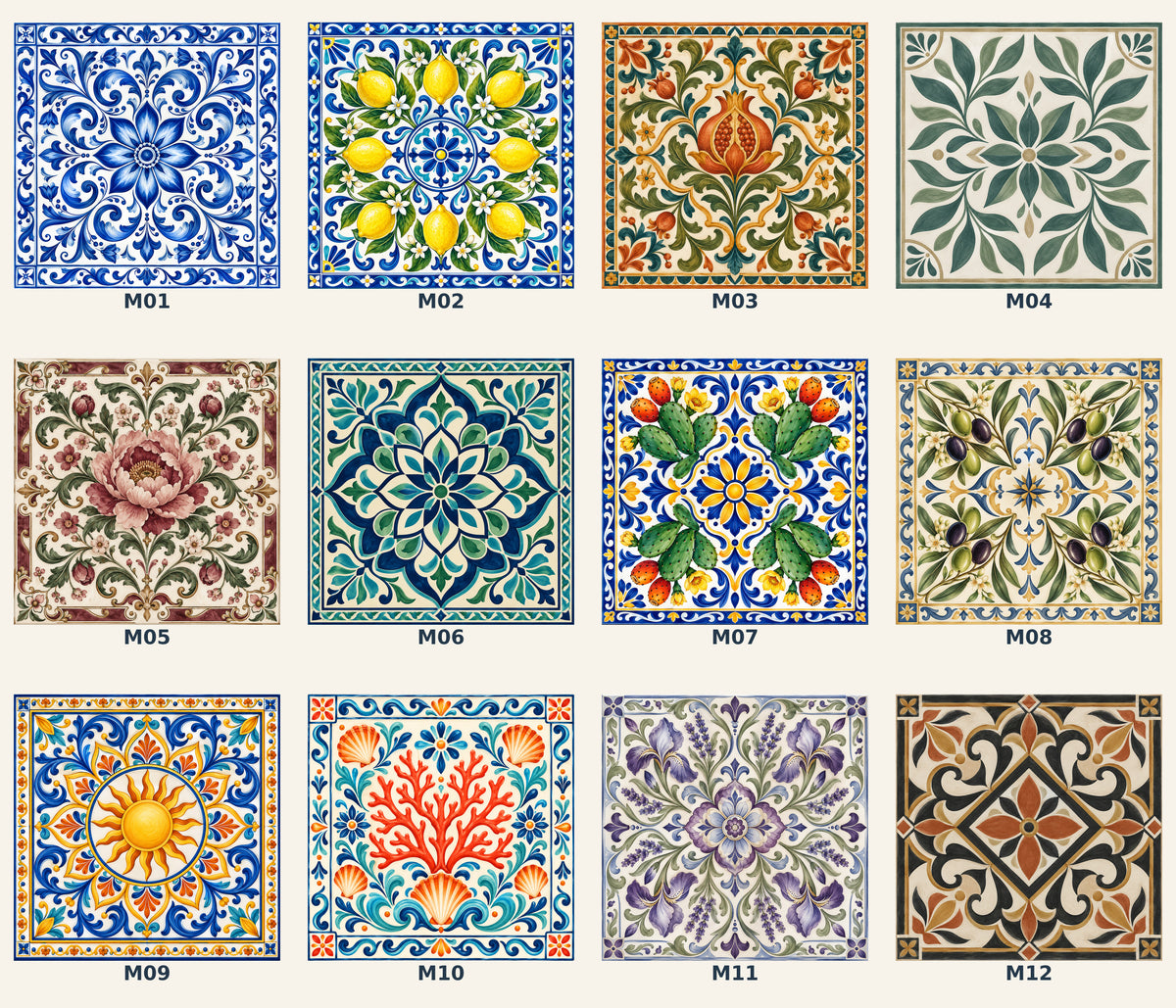 Piastrella decorativa in gres con maiolica mediterranea | 3 formati