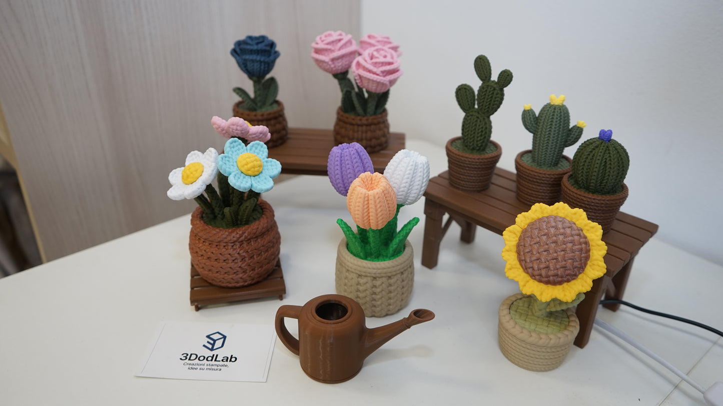Rose decorative 3D effetto maglia