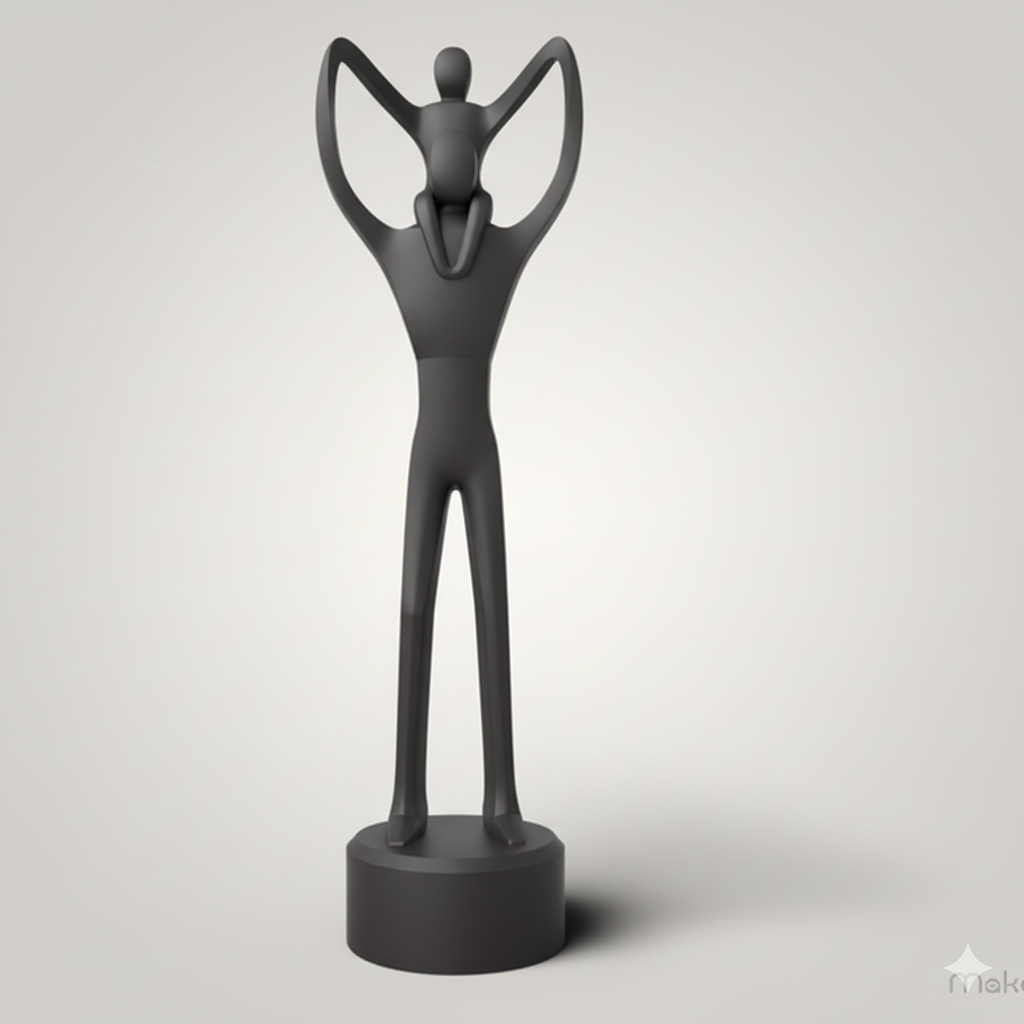 Statuetta Festa del Papà con Bambino sulle Spalle – Regalo Papà Personalizzabile – Scultura Decorativa Stampata in 3D – Altezza 165 mm