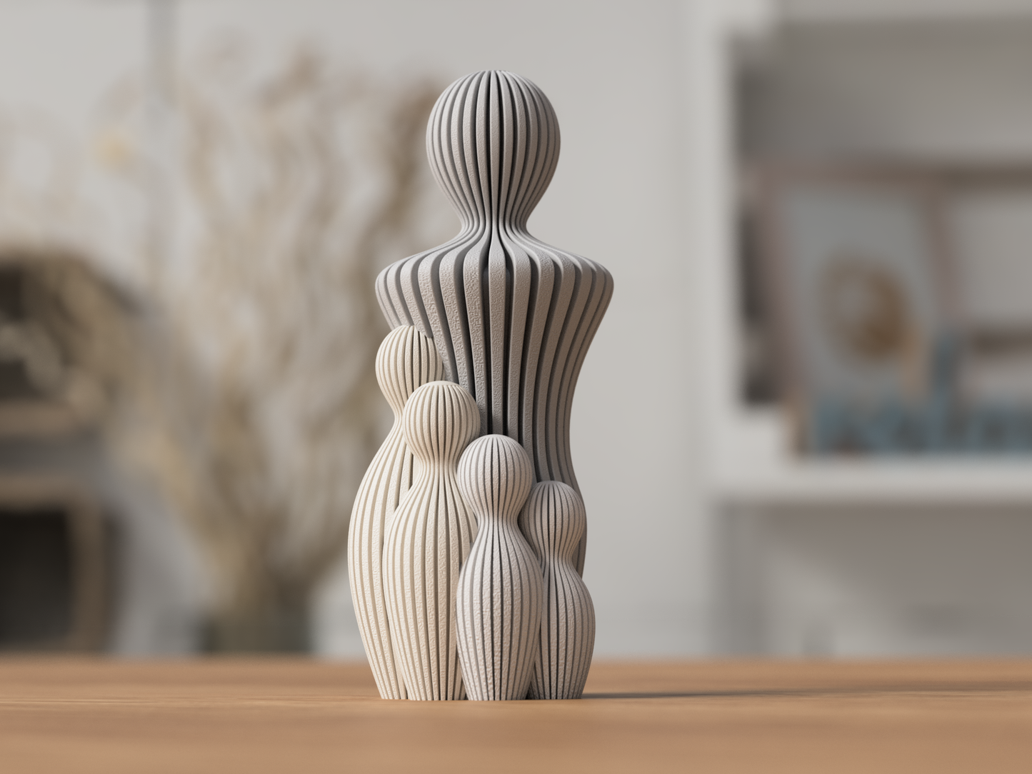 Scultura Famiglia Minimal Personalizzabile – Mamma o Papà con 1–4 Figli