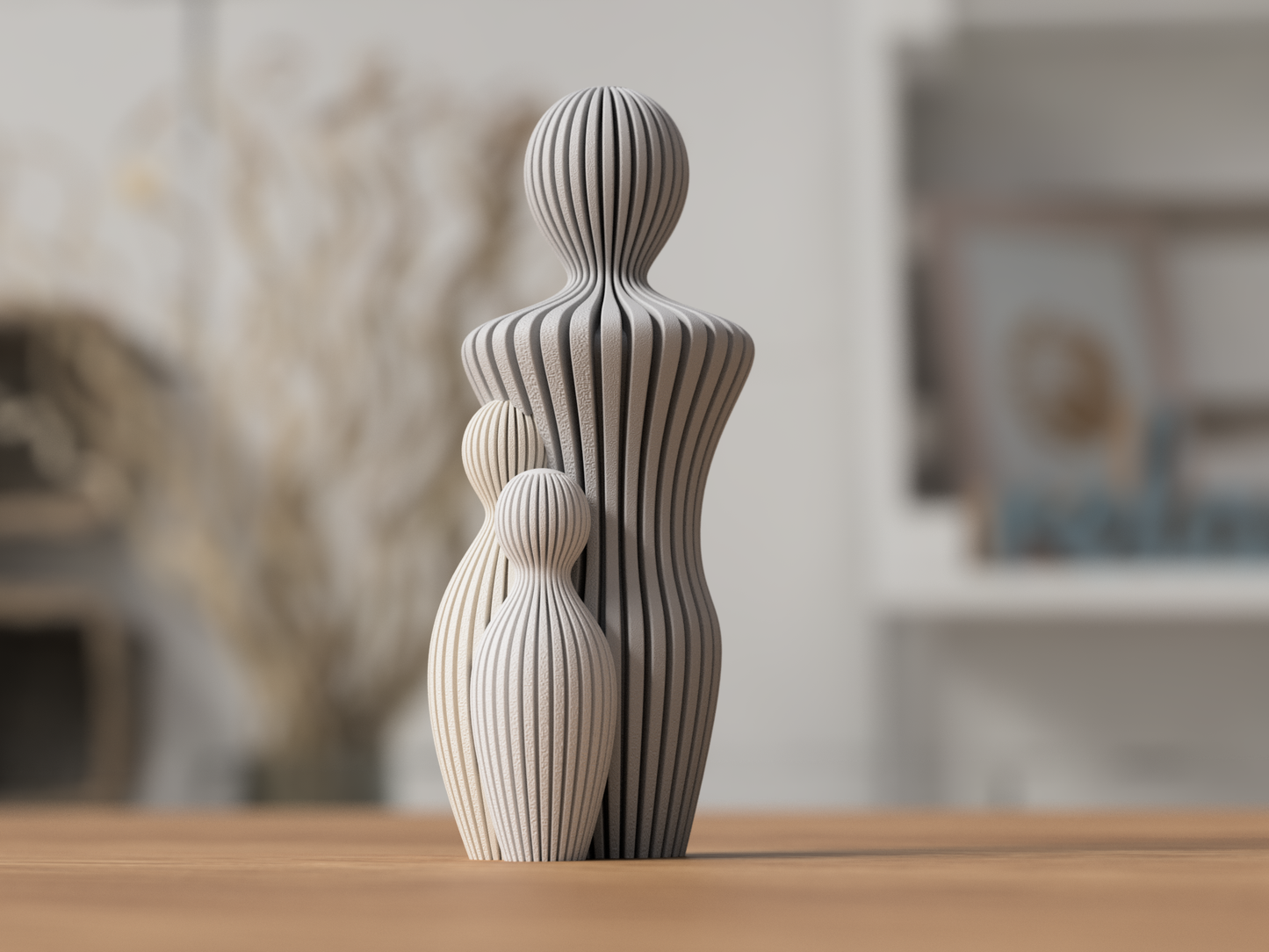Scultura Famiglia Minimal Personalizzabile – Mamma o Papà con 1–4 Figli