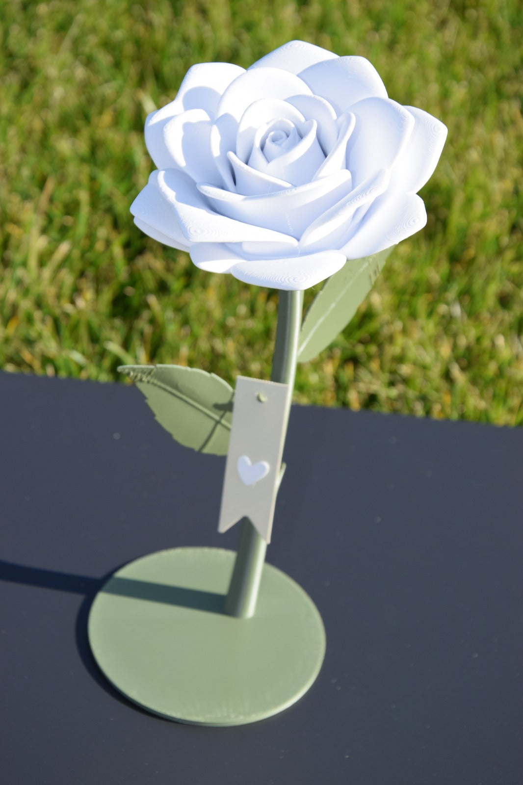 Rosa Eterna con Base – Fiore Decorativo Stampato in 3D (15 / 20 / 25 cm) | 4 Colori