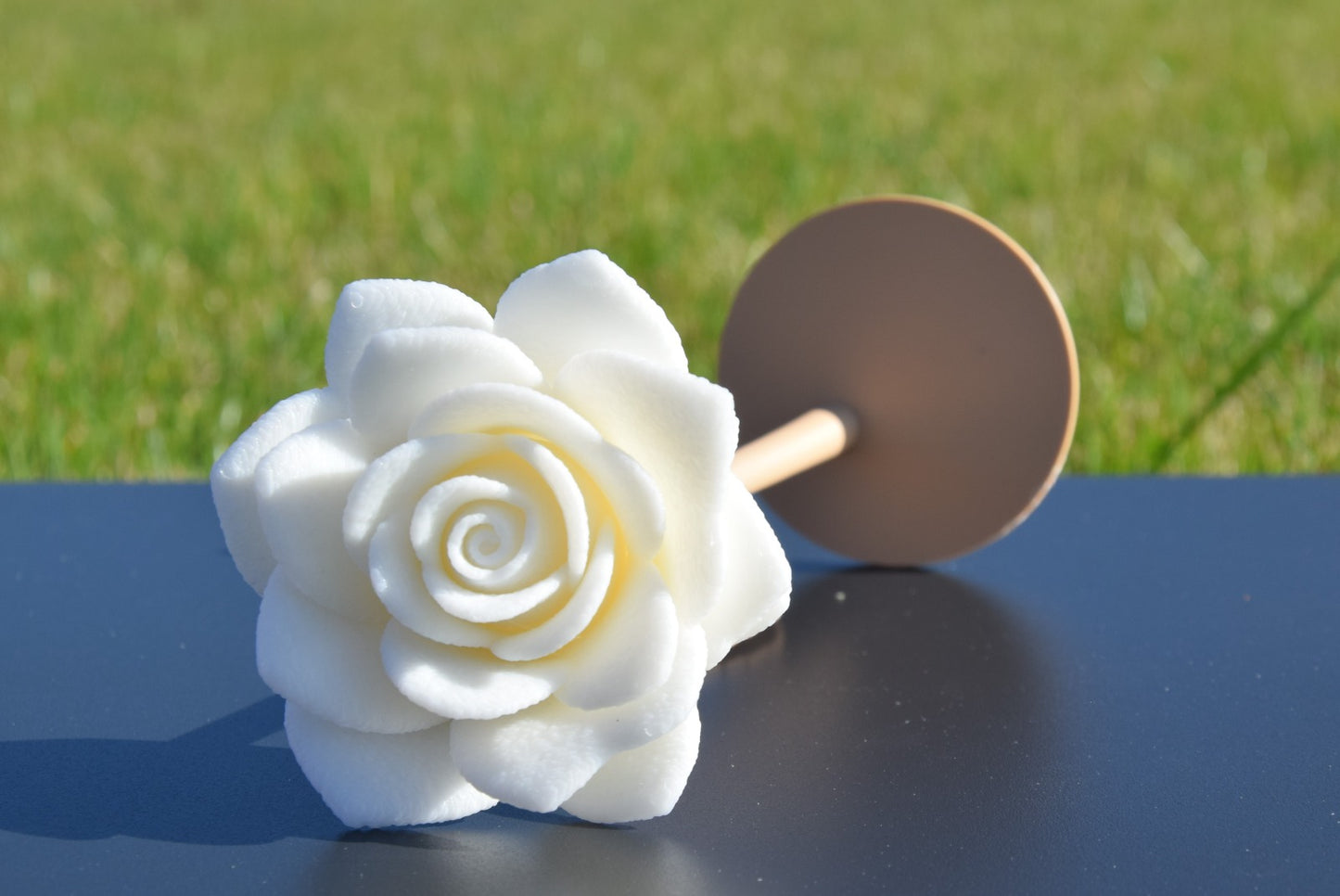 Premium Fuzzy Skin Everlasting Rose – Velvety Effect | 15 / 20 / 25 cm | Warm White or Cotton Candy Pink | 3DodLAB