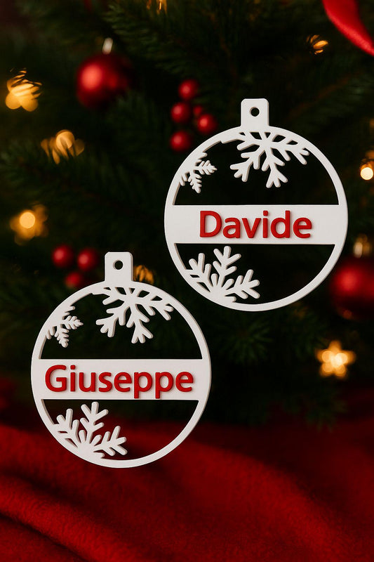 Pallina di Natale Personalizzata 3D con Nome | Ornamento Albero Ø82mm | Spessore 4mm | Regalo Unico | PLA Made in Italy