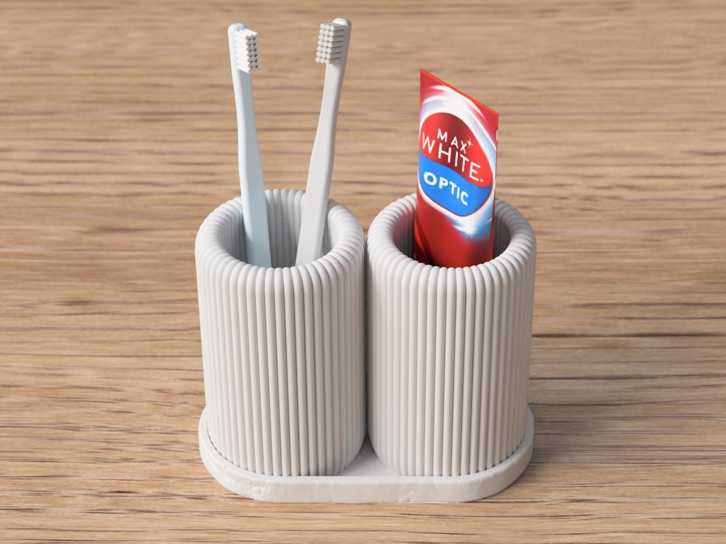 Organizer bagno Shiro effetto pietra – porta spazzolini 3D