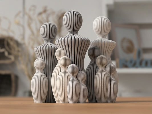 Scultura famiglia moderna personalizzata genitori e figli, decorazione casa, simbolo di amore e unione, idea regalo famiglia