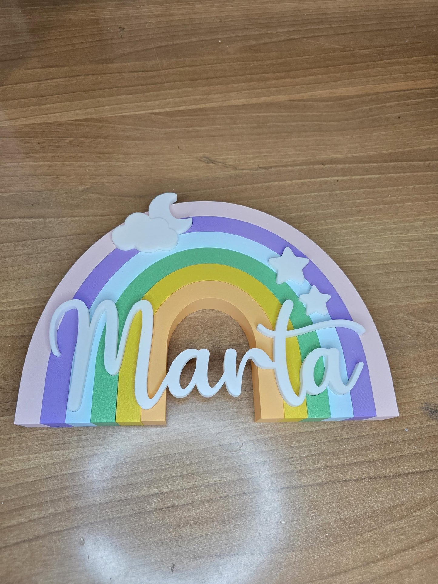 Arcobaleno 3D personalizzato con nome – Decorazione cameretta