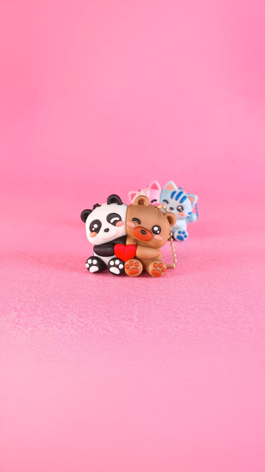 Portachiavi magnetici animali “Meglio Insieme” | Coppia stampata in 3D con cuore | Regalo romantico per San Valentino