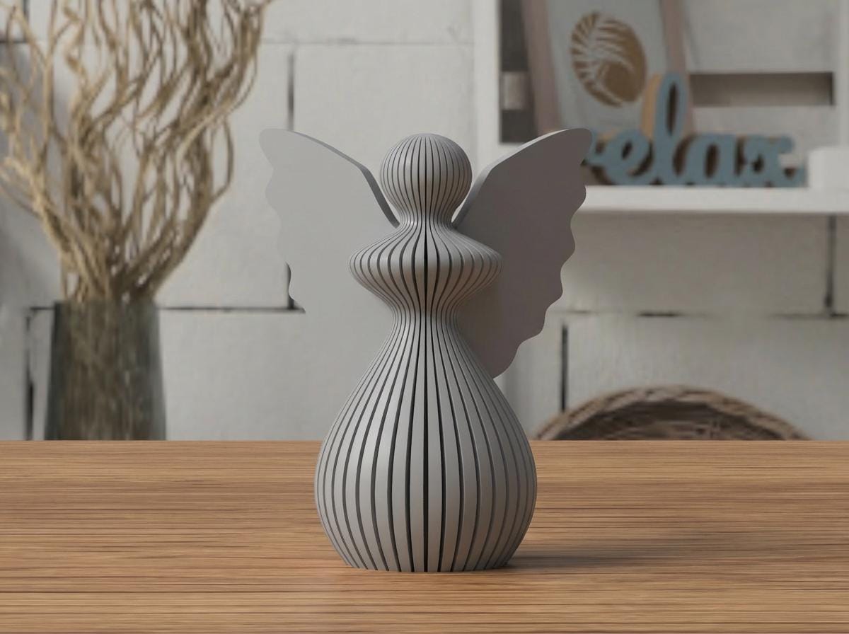 Angelo di Natale in PLA 8 cm | Decorazione natalizia stampata 3D | Addobbo albero, idea regalo originale, decorazioni fatte a mano. 3DodLAB