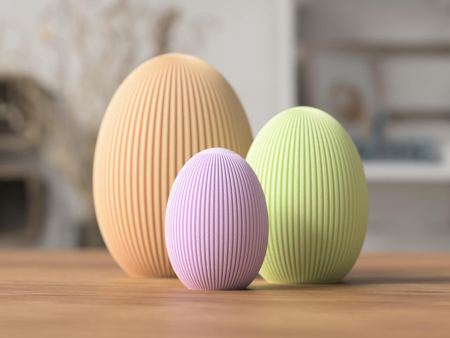 Uova di Pasqua a Coste Minimal | Japandi/Scandi | 60–120 mm