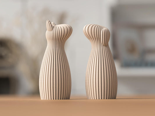 Minimalist Dog Statue in PLA | Modern Japandi/Scandi Decoration | 3D Printed | 3 Sizes | Gift Idea