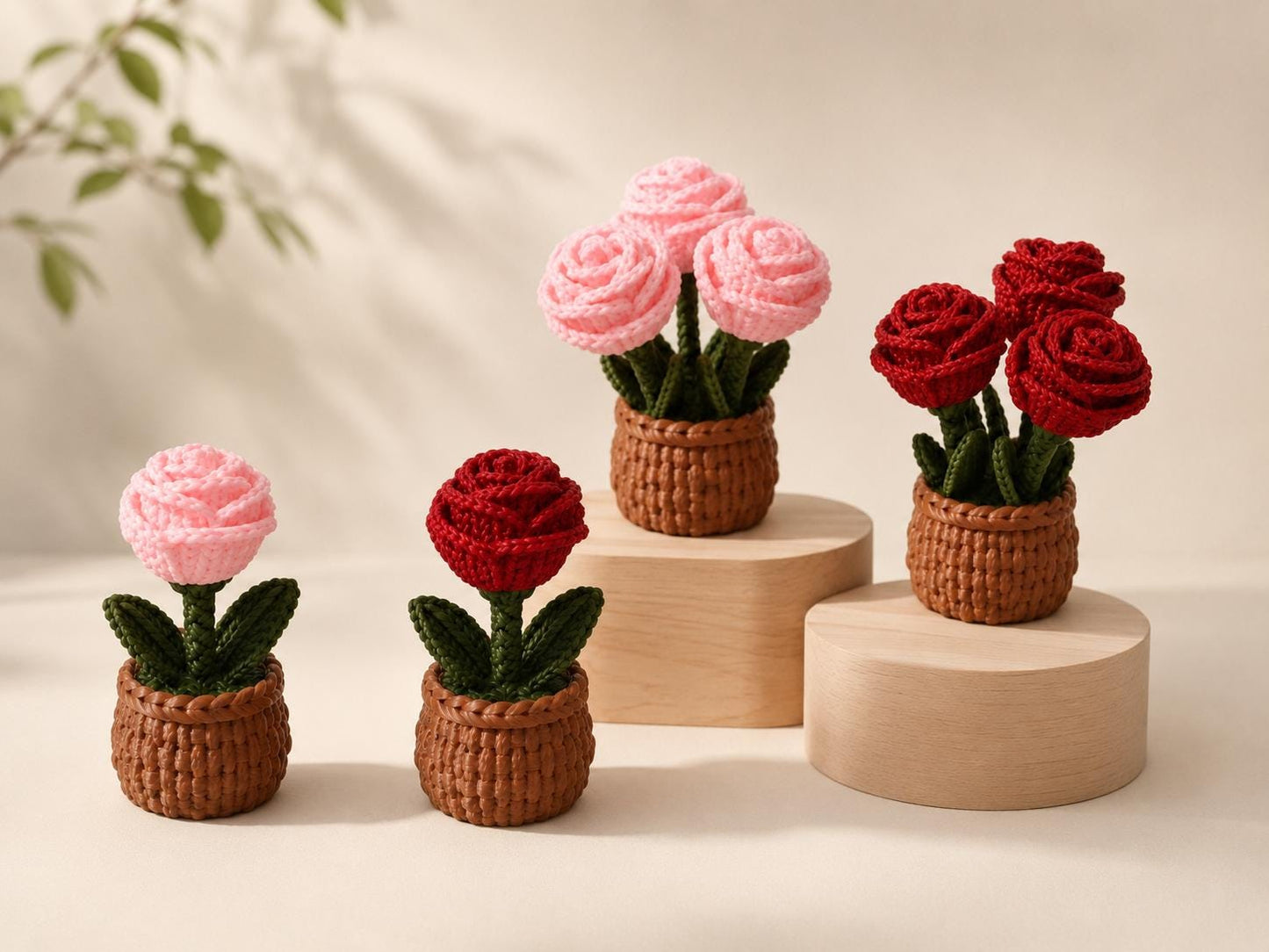 Rose decorative 3D effetto maglia