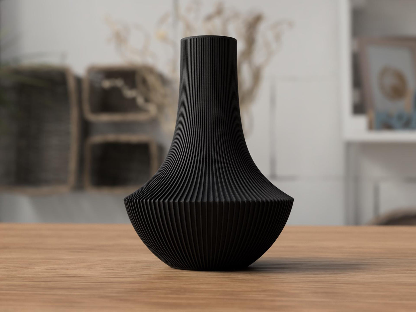 Vaso Japandi SHINTO Rigato 3D in PLA | Vaso decorativo minimal moderno | 18 cm / 21 cm | 3DodLAB