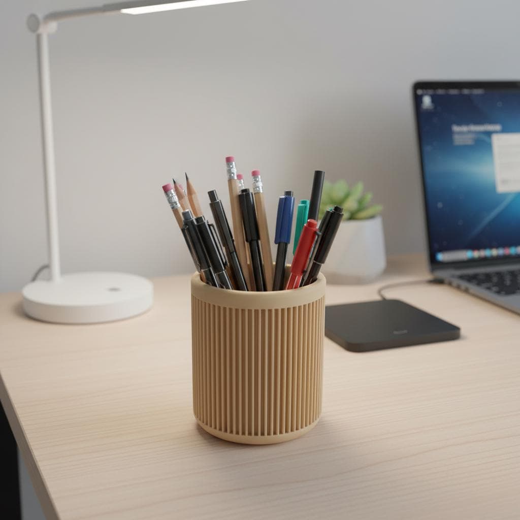 Porta penne in PLA | Design minimal 3D stampato | Organizer da scrivania moderno, ecologico, decorazione home office, regalo ufficio 3DodLAB