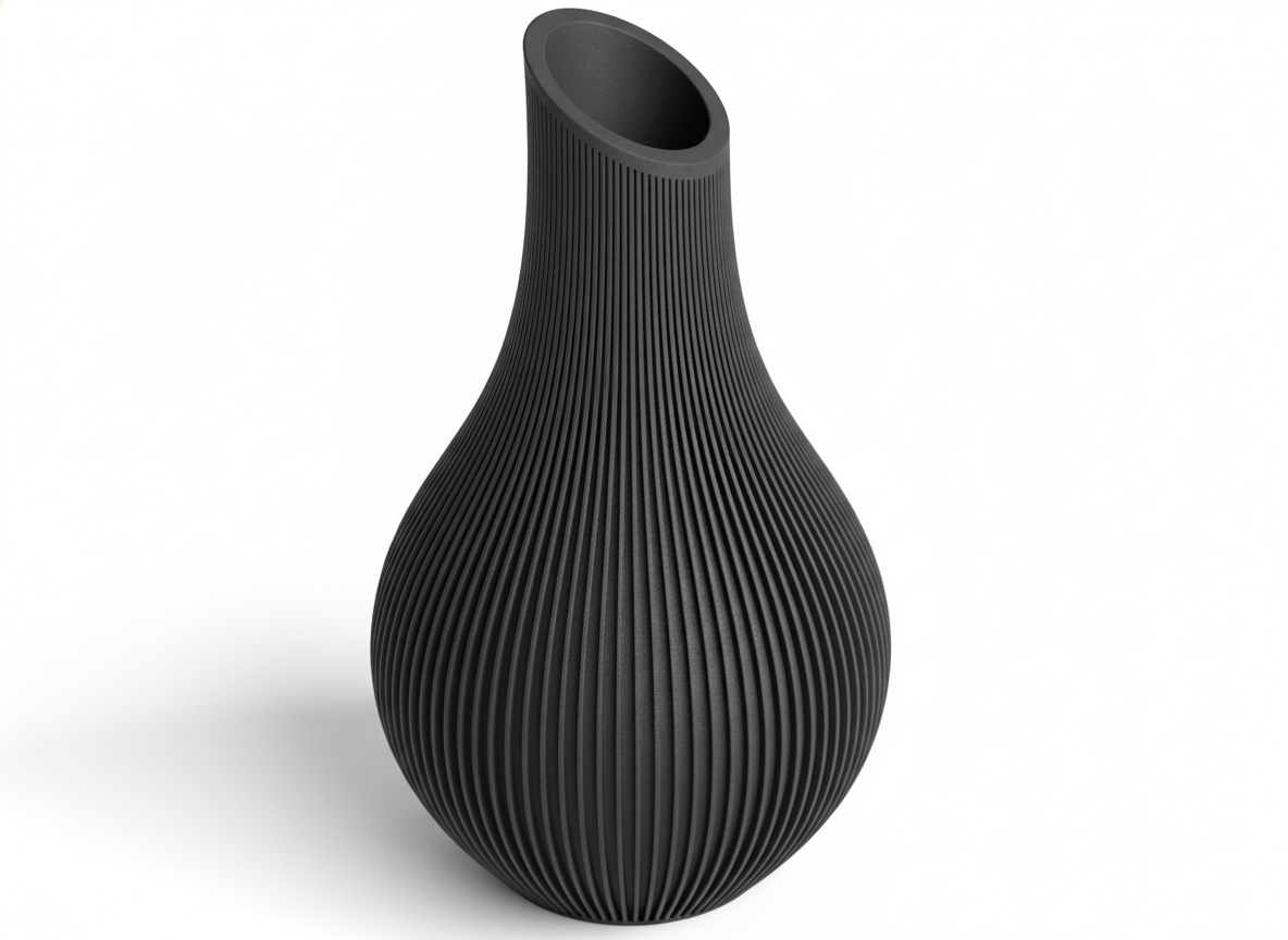 Vaso Japandi “Kanso” a Coste – Decorativo in PLA Opaco (180 / 210 mm)