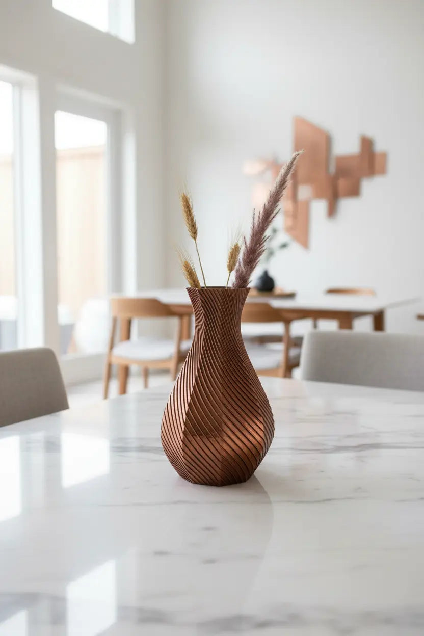 Vaso ottagonale moderno decorativo RAME 3DodLAB