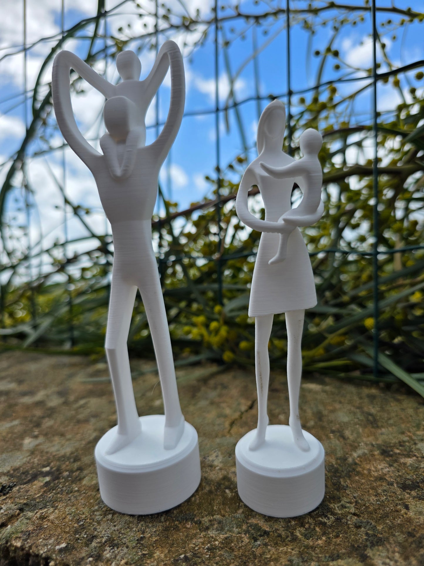 Statuetta Festa del Papà con Bambino sulle Spalle – Regalo Papà Personalizzabile – Scultura Decorativa Stampata in 3D – Altezza 165 mm