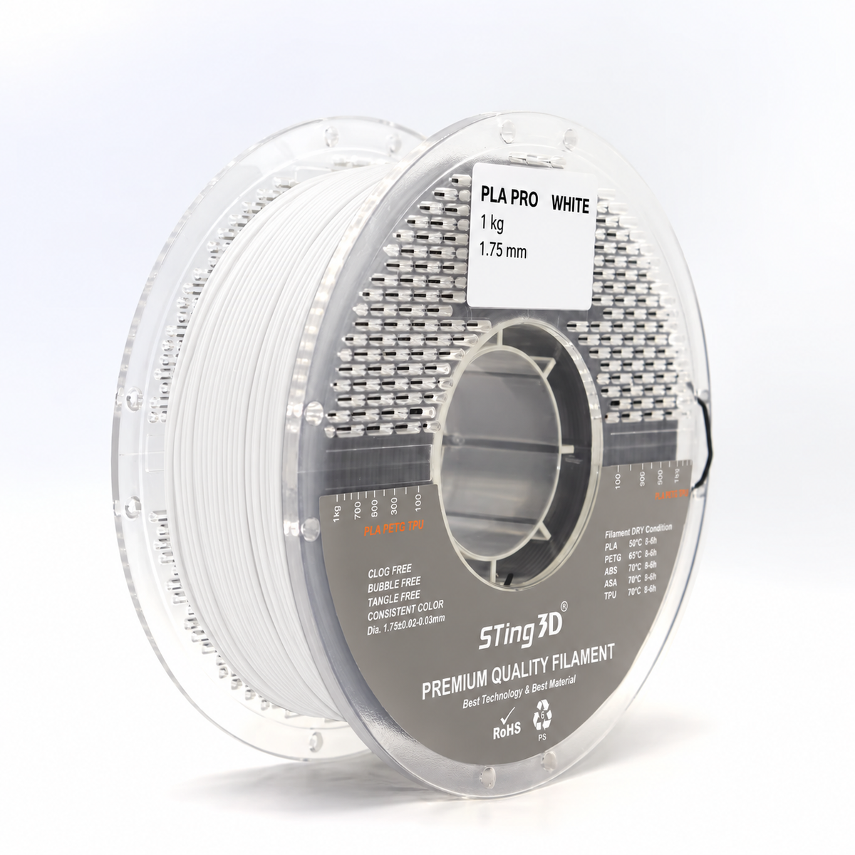 Sting 3D PLA PRO-bianco 1 kg – immagine illustrativa